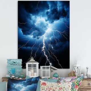 Designart "Lightning Ethereal Lightning I" Lightning Wall Art Living